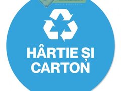 Semn albastru hartie si carton